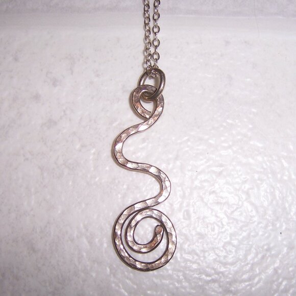 Abstract Squiggle Sterling Silver Pendant Necklace - Picture 1 of 2